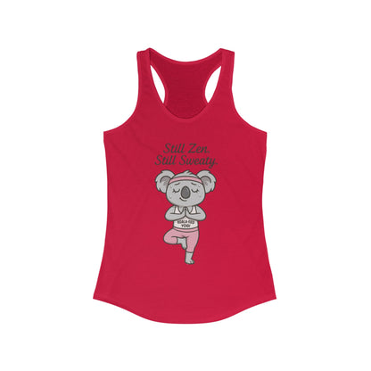 Funny Yoga  Tank for Women, Koala-Fied Yogi Tee, Still Zen Still Sweaty Workout Gift, Cute Animal Fitness  Tank Top, Zen Koala Yoga Tee