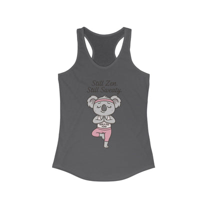 Funny Yoga  Tank for Women, Koala-Fied Yogi Tee, Still Zen Still Sweaty Workout Gift, Cute Animal Fitness  Tank Top, Zen Koala Yoga Tee