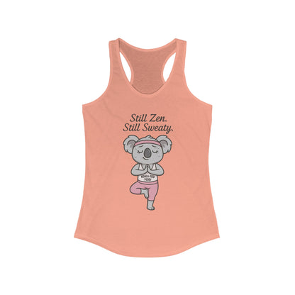 Funny Yoga  Tank for Women, Koala-Fied Yogi Tee, Still Zen Still Sweaty Workout Gift, Cute Animal Fitness  Tank Top, Zen Koala Yoga Tee