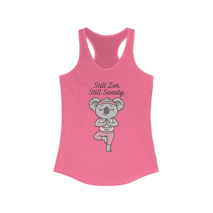 Funny Yoga  Tank for Women, Koala-Fied Yogi Tee, Still Zen Still Sweaty Workout Gift, Cute Animal Fitness  Tank Top, Zen Koala Yoga Tee