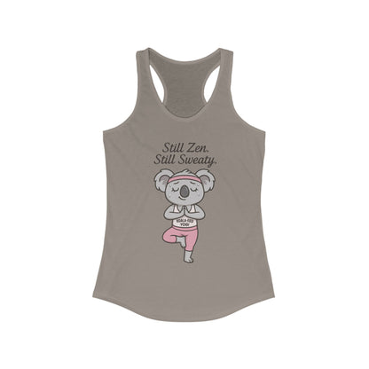 Funny Yoga  Tank for Women, Koala-Fied Yogi Tee, Still Zen Still Sweaty Workout Gift, Cute Animal Fitness  Tank Top, Zen Koala Yoga Tee