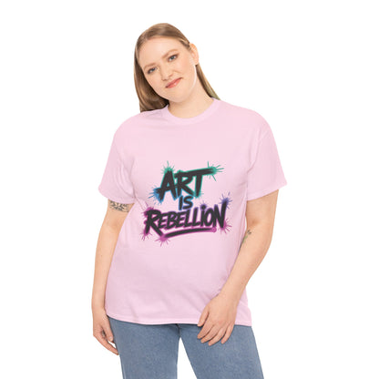 Art Is Rebellion Women's Graphic T-Shirt, Graffiti Street Art Tee, Bold Rebel Statement Top