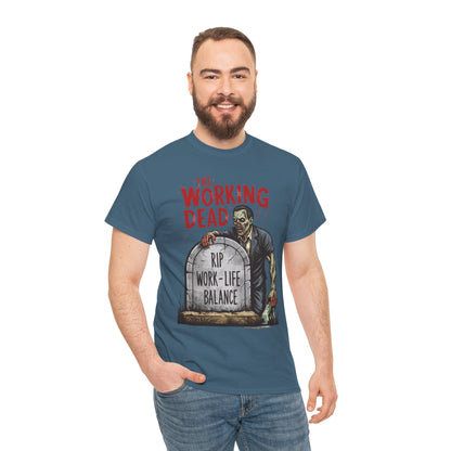 The Working Dead Shirt Men, Funny Work Life Balance Zombie Tee, RIP Work Shirt, Halloween Tee