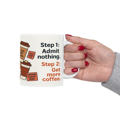 Funny Coffee Addiction Mug, Funny Coffee Lover Gift, Office Mug, Caffeine Addict Gift, Caffeine Chaos Humor Cup, Gift for Coffee Lovers