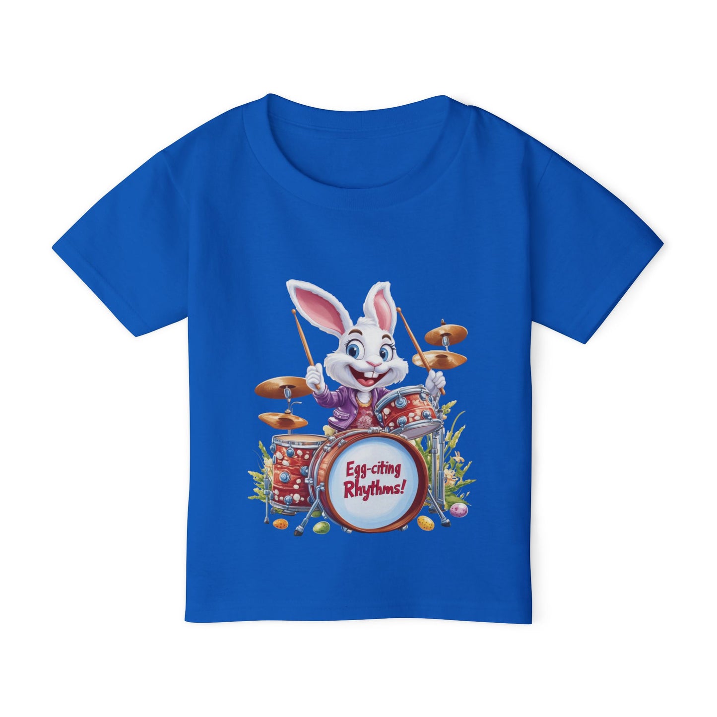 Easter Bunny Drummer Toddler T-Shirt - Fun Spring Apparel, Kids Music Shirt, Egg-citing Rhythms, Perfect Gift for Easter, Toddler Fashion