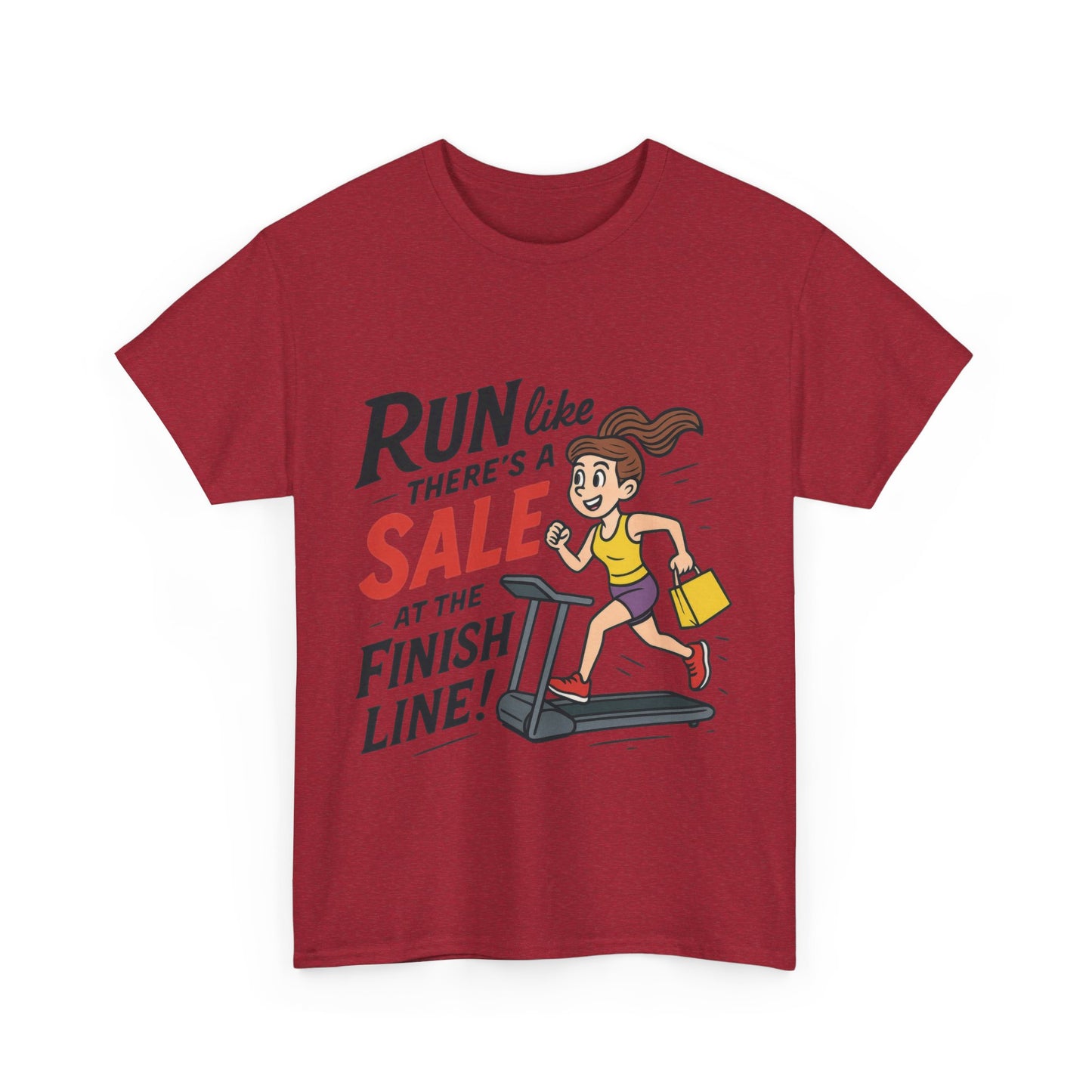 Motivational Fitness Tee, Workout Shirt, Funny Exercise Gym Top, Funny Shopping Tee, Treadmill Runner Shirt for Her,  run for sale tee