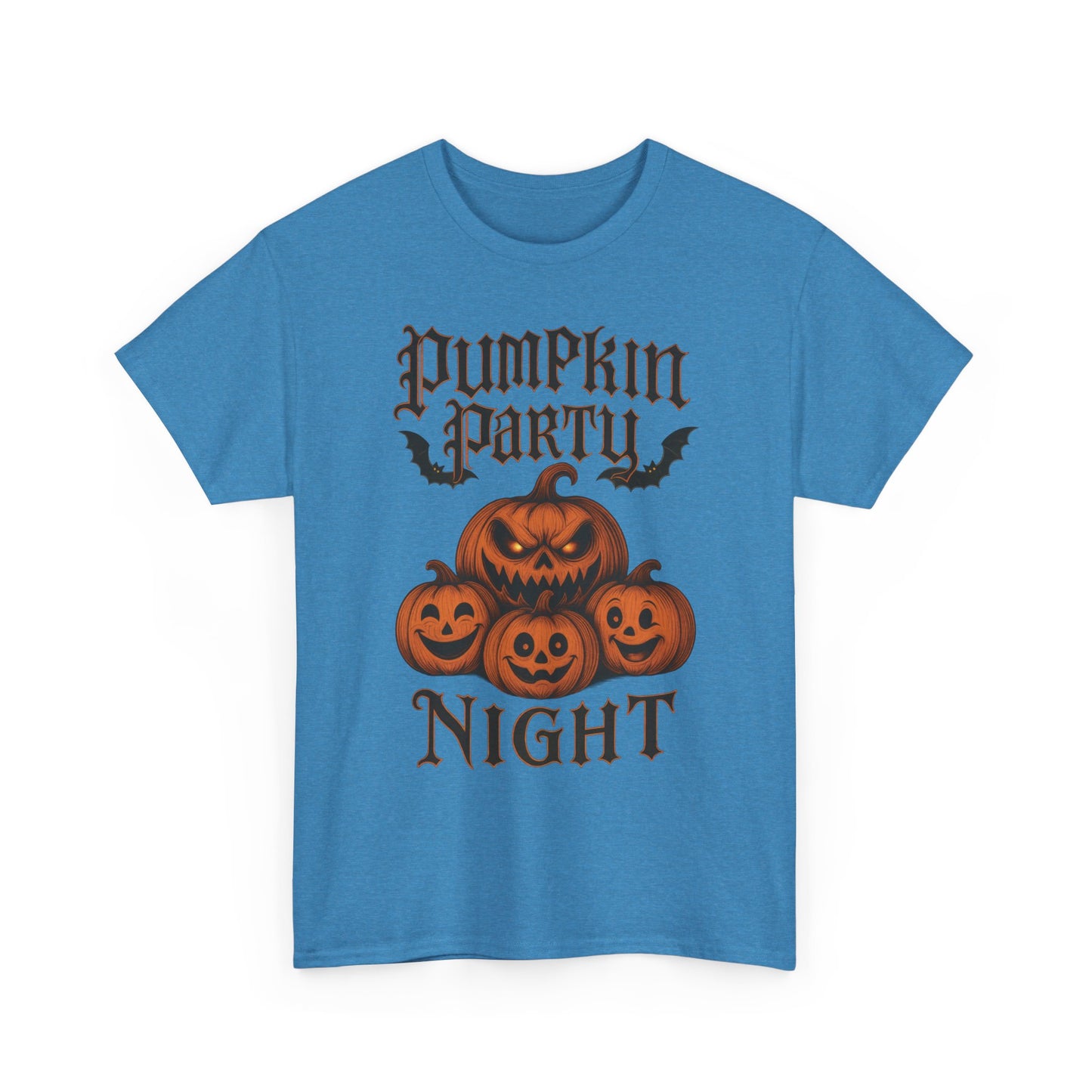 Pumpkin Party Night Men's Halloween T-Shirt, Scary Jack-O-Lantern Pumpkin Graphic Tee for Him