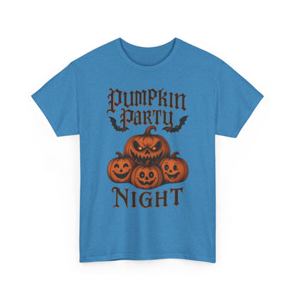 Pumpkin Party Night Men's Halloween T-Shirt, Scary Jack-O-Lantern Pumpkin Graphic Tee for Him