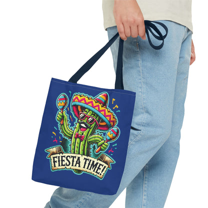 Fiesta Time Cactus Tote Bag, Funny Mexican Party Gift, Sombrero Maracas Print, Cinco de Mayo Bag, Summer Festival Tote, Beach Bag, Shopping
