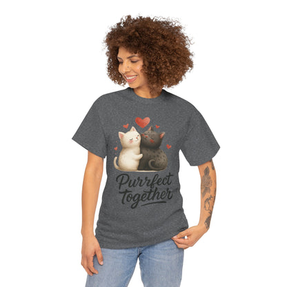 Purrfect Together Cat Womens Tee, Cute Cat Lovers Gift, Funny Animal T-Shirt, Womens Cotton Graphic Tee, Perfect for Valentine's Day, Pet [...]
