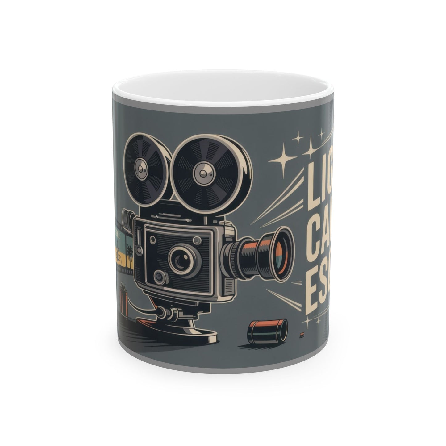 Vintage Movie Camera Ceramic Mug - Perfect Gift for Filmmakers, Photographers, Movie Lovers, Cinematic Coffee Cup, Retro Movie Lover Mug