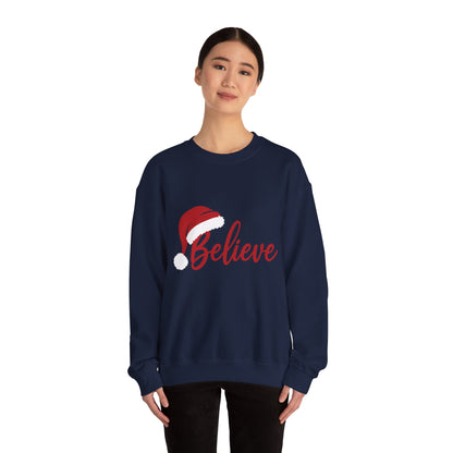 Believe Christmas Women's Sweatshirt, Minimalist Holiday Crewneck, Cozy Sweatshirt for Women