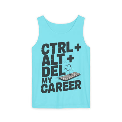 Ctrl Alt Del My Career Men's Tank Top, Funny Geek Sarcastic Office Humor Summer Shirt