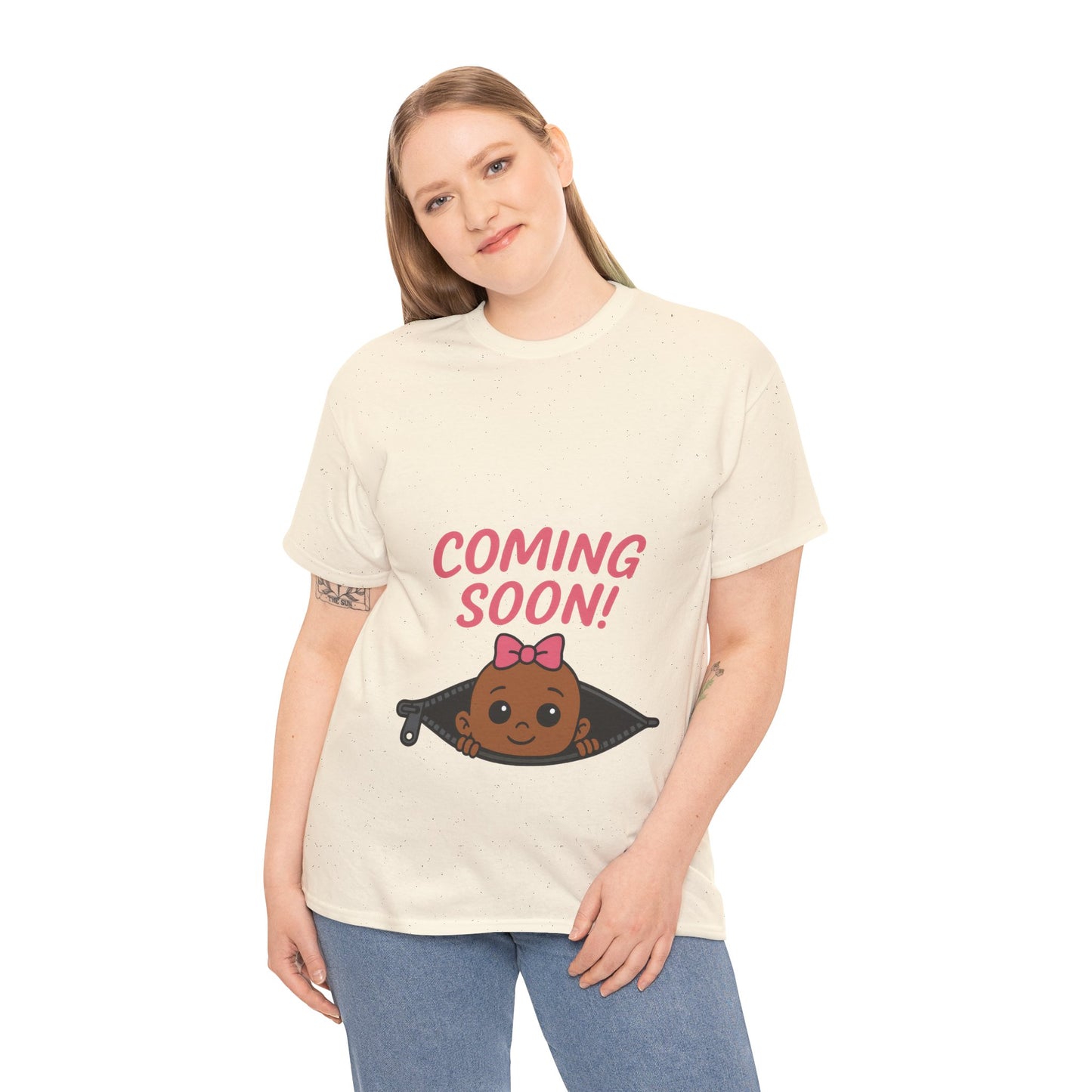 Coming Soon Maternity Tee, Cute Baby Girl Pregnancy Announcement Tee, Funny Expecting Mom Gift, Gender Reveal Tee, Baby Shower Top