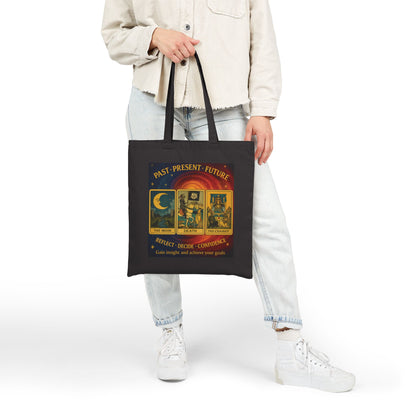 Past Present Future Tarot Tote Bag,Spiritual Gift for Tarot Lovers, Spiritual Gifts, Mystical Tarot Tote Bag, Unique Canvas Bag