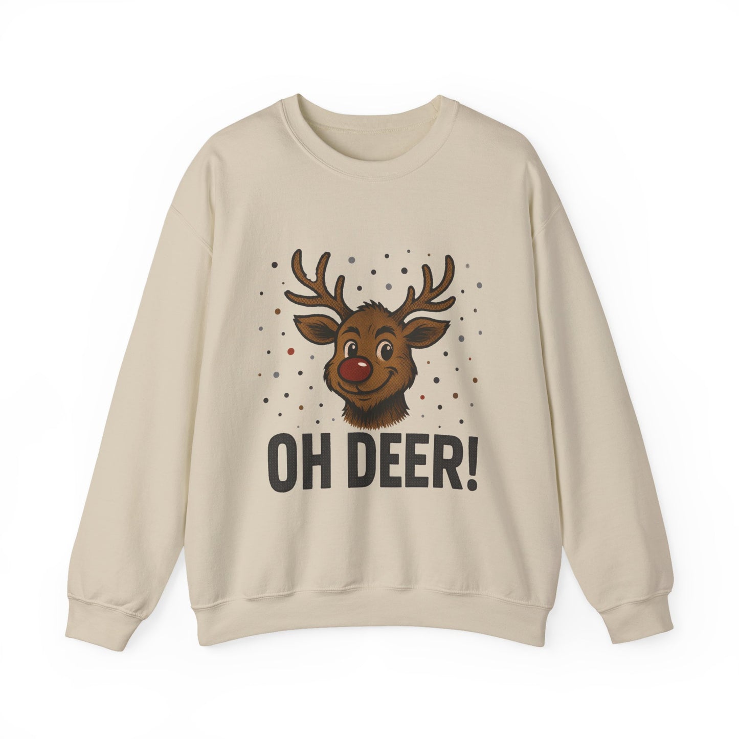 Men's Oh Deer Funny Christmas Sweatshirt, Reindeer Holiday Pullover
