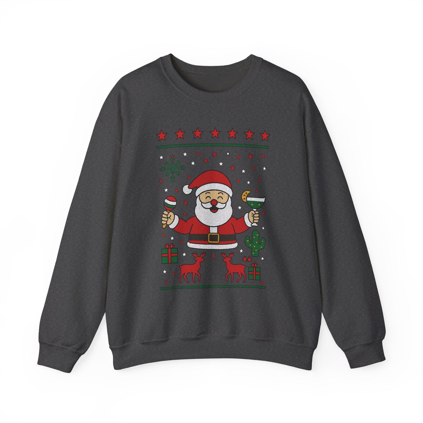 Funny Santa Women's Christmas Sweatshirt, Holiday Party Pullover