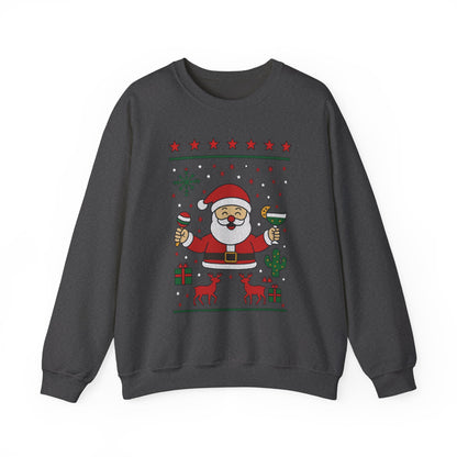 Funny Santa Women's Christmas Sweatshirt, Holiday Party Pullover