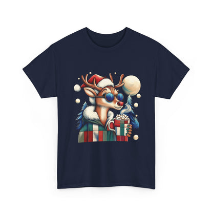 Cool Reindeer Christmas T-Shirt, Funny Holiday Shirt for Men