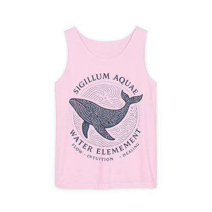 Water Element Whale Tank Top, Sigillum Aquae Symbol, Spiritual Ocean Totem Tee, Nature Energy Tee, Beachwear, Mindfulness Fashion
