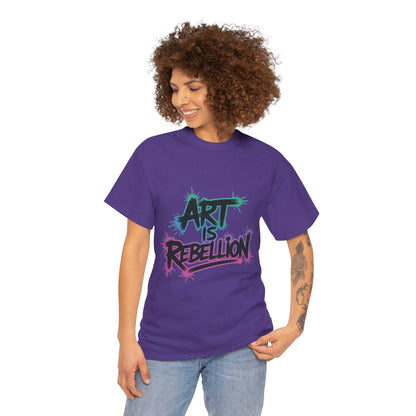 Art Is Rebellion Women's Graphic T-Shirt, Graffiti Street Art Tee, Bold Rebel Statement Top