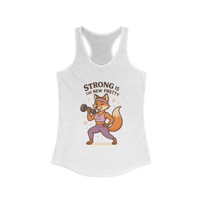 Strong is the New Pretty Tee, Inspirational Tank, Fitness Apparel, Gift for Her, Motivational Top, Cute Fox Design, Womens Gym Tank Top