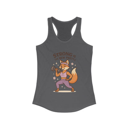 Strong is the New Pretty Tee, Inspirational Tank, Fitness Apparel, Gift for Her, Motivational Top, Cute Fox Design, Womens Gym Tank Top