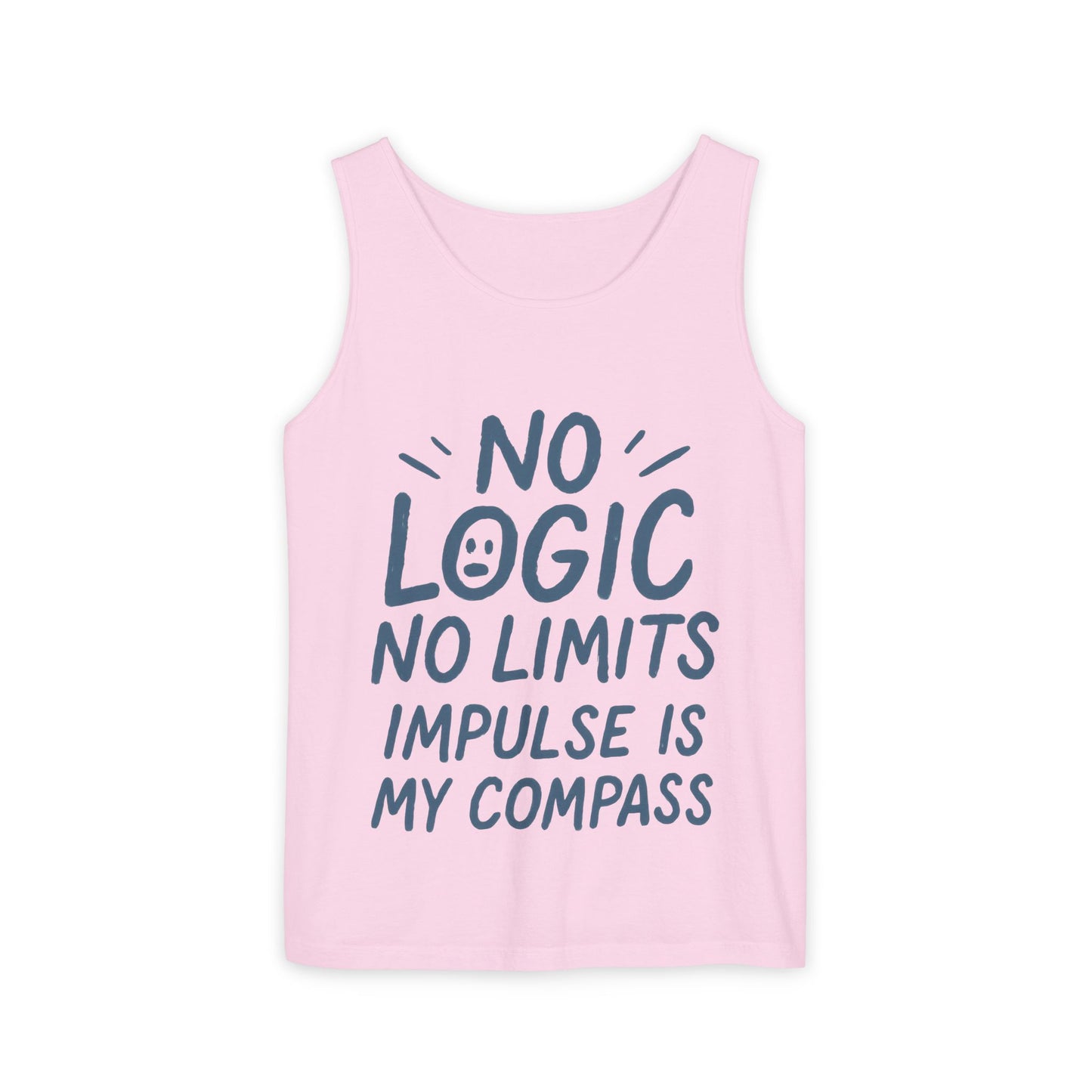 Funny No Logic Womens Tank Top, No Limits Impulse Quote, Carefree Graphic Tee, Gym Apparel for Women, Fitness Gift, Casual Summer Top