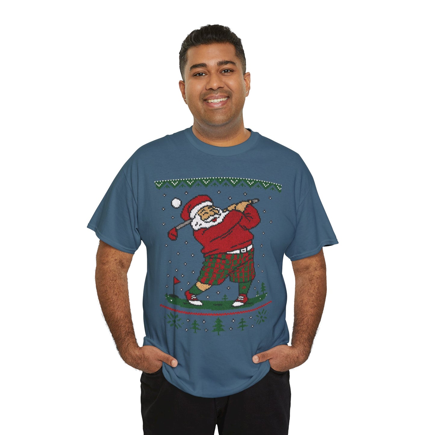 Funny Golfing Santa Christmas T-Shirt, Ugly Christmas Golf Shirt for Men, Holiday Golf Player Tee