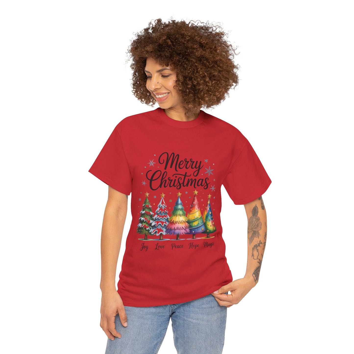 Merry Christmas Women's T-Shirt, Joy Love Peace Hope Magic Holiday Tee