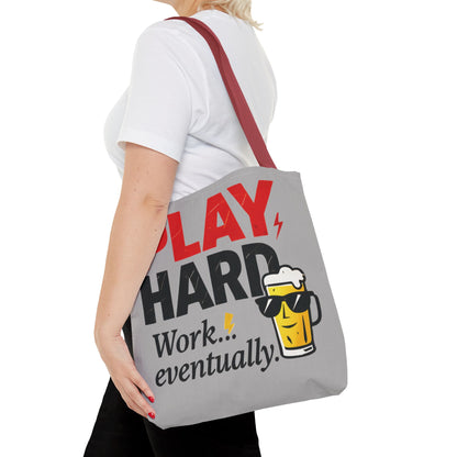Play Hard Tote Bag - Fun, Stylish, Tote for Work & Play, Summer, Gift, Beach Bag, Everyday Carry, Beach Weekender Bag, large canvas bag