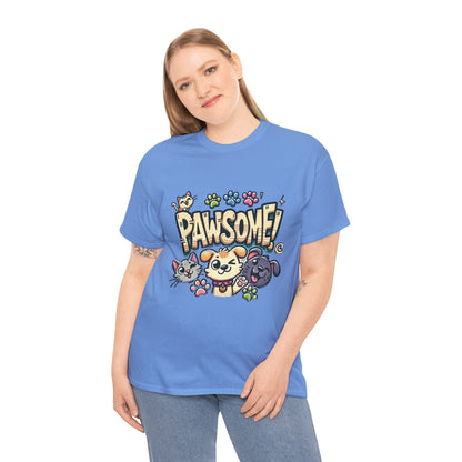 Pawsome Pets Unisex Heavy Cotton Tee, for Pet Lovers, Animal Enthusiasts, Gift for Animal Lovers, Cute Pet Shirt, Fun Animal Tee