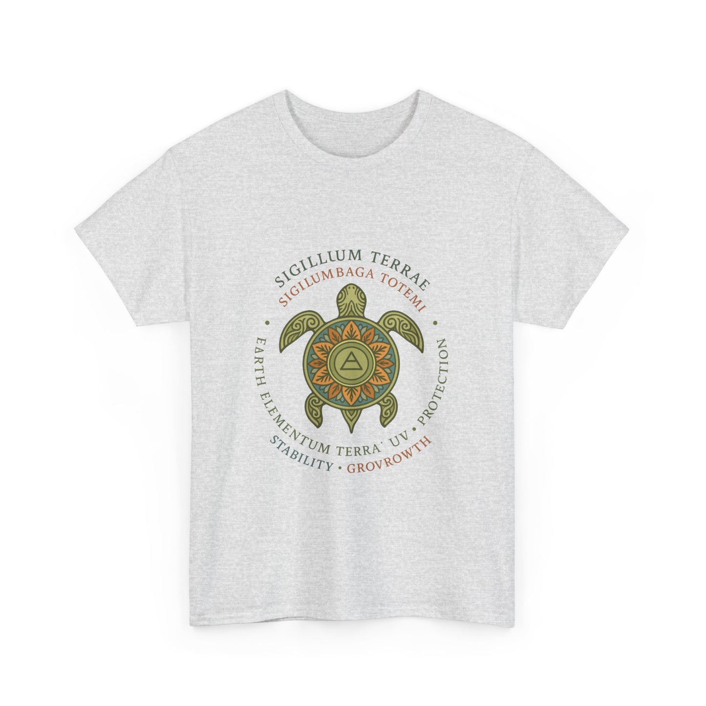 Earth Totem Turtle Unisex T-Shirt, Sigillum Terrae Symbol, Elemental Growth Unisex Tee, Spiritual UV Protection Shirt, Nature Symbol Gift