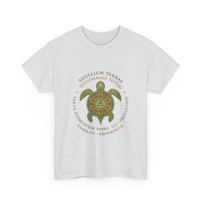 Earth Totem Turtle Unisex T-Shirt, Sigillum Terrae Symbol, Elemental Growth Unisex Tee, Spiritual UV Protection Shirt, Nature Symbol Gift