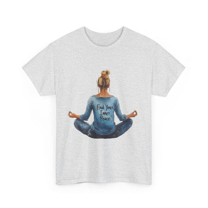 Find Your Inner Peace Unisex Heavy Cotton Tee, Motivational Shirt, Meditation Apparel, Relaxation Gift, Casual Wear, Mindfulness Tee