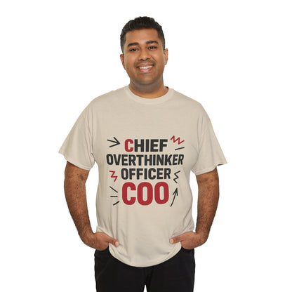 Men's COO T-Shirt, Chief Overthinker Officer Funny Graphic Tee, Office Humor Shirt for Him