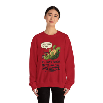 Casual Humor Unisex Sweatshirt, Perfect Gift for Anxiety Relief, Social Anxiety Joke, Quirky Graphic Sweatshirt, Introvert Humor Gift