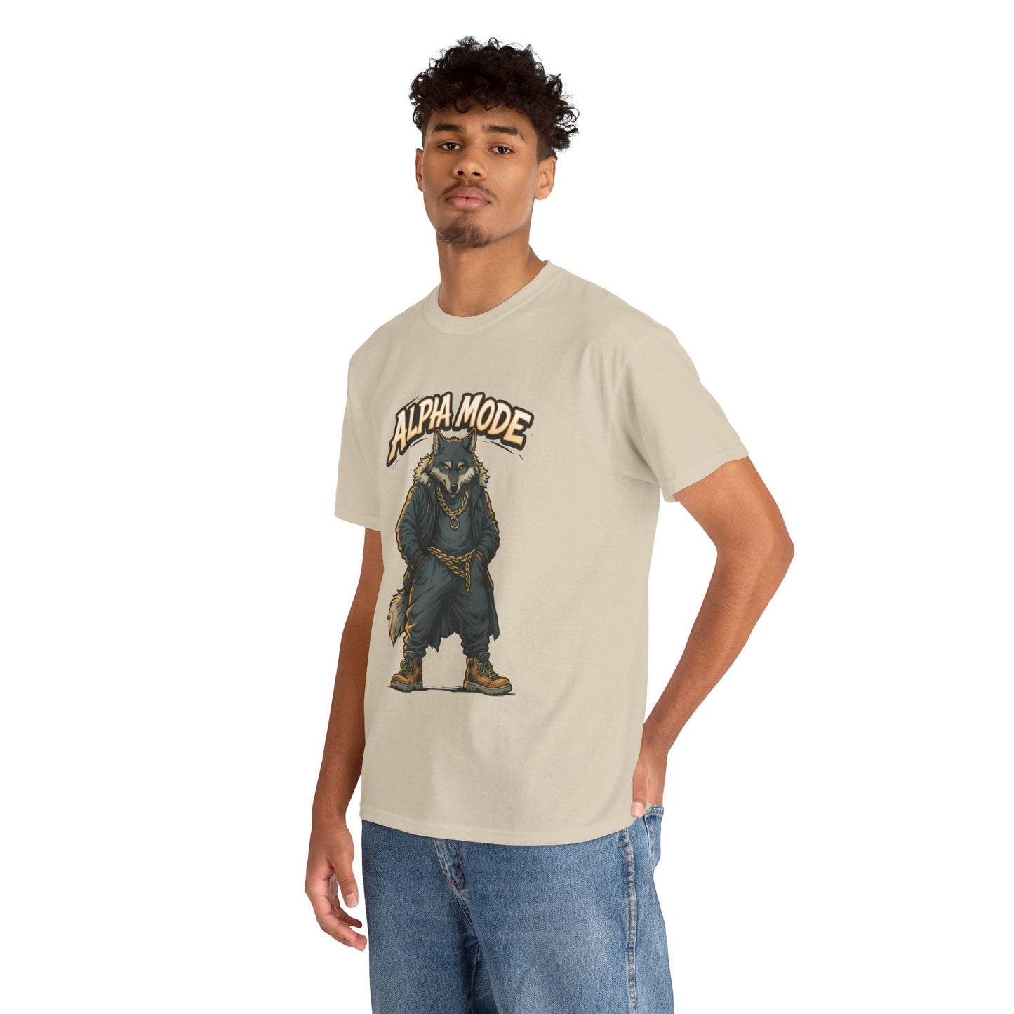 Alpha Mode Wolf Shirt, Mens Streetwear Graphic Tee, Hip Hop Wolf T-Shirt, Alpha Male Power Shirt, Cool Urban Wolf Gift, Trendy Summer Shirt