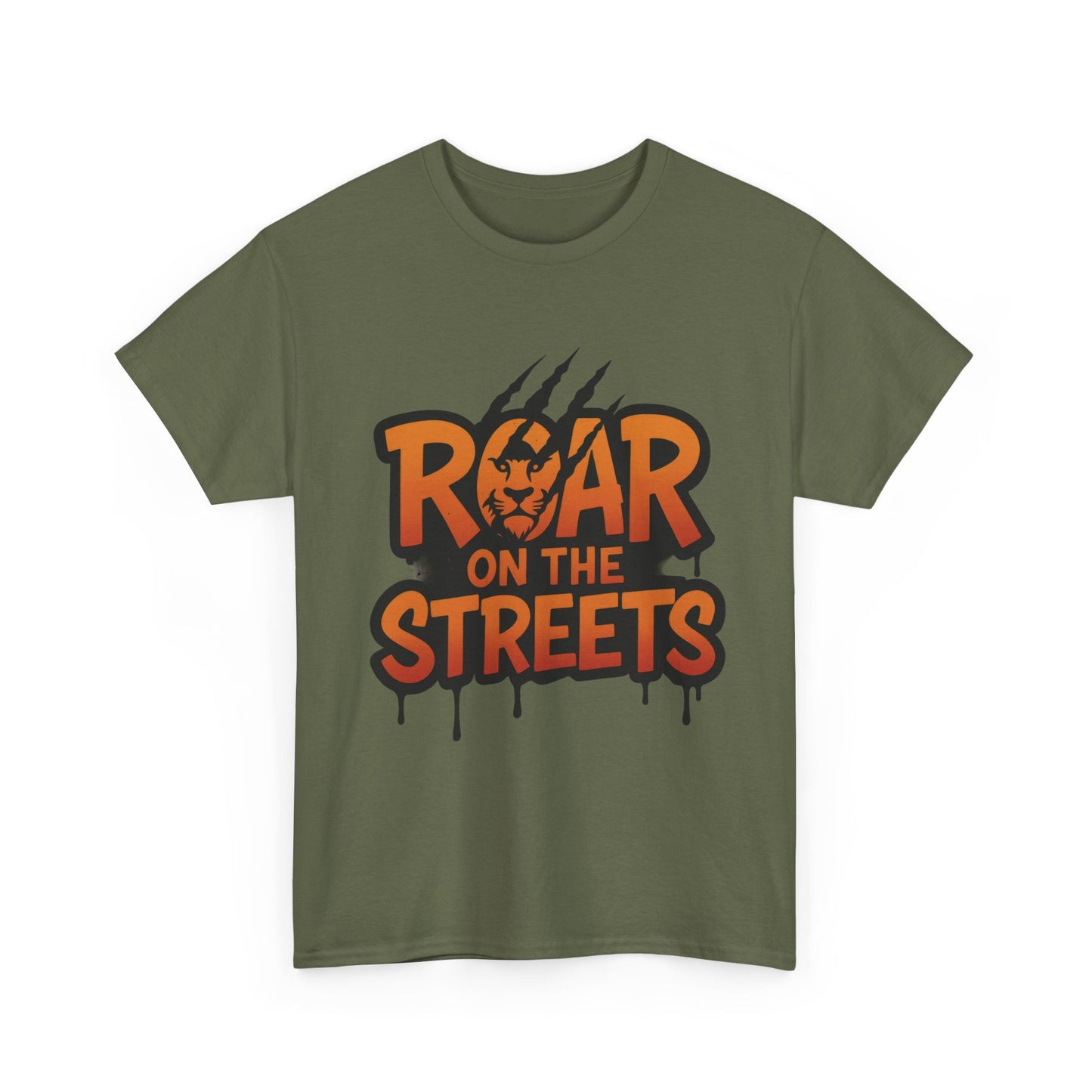 Roar on the Streets Lion Graphic Mens Urban T-Shirt, Lion Shirt