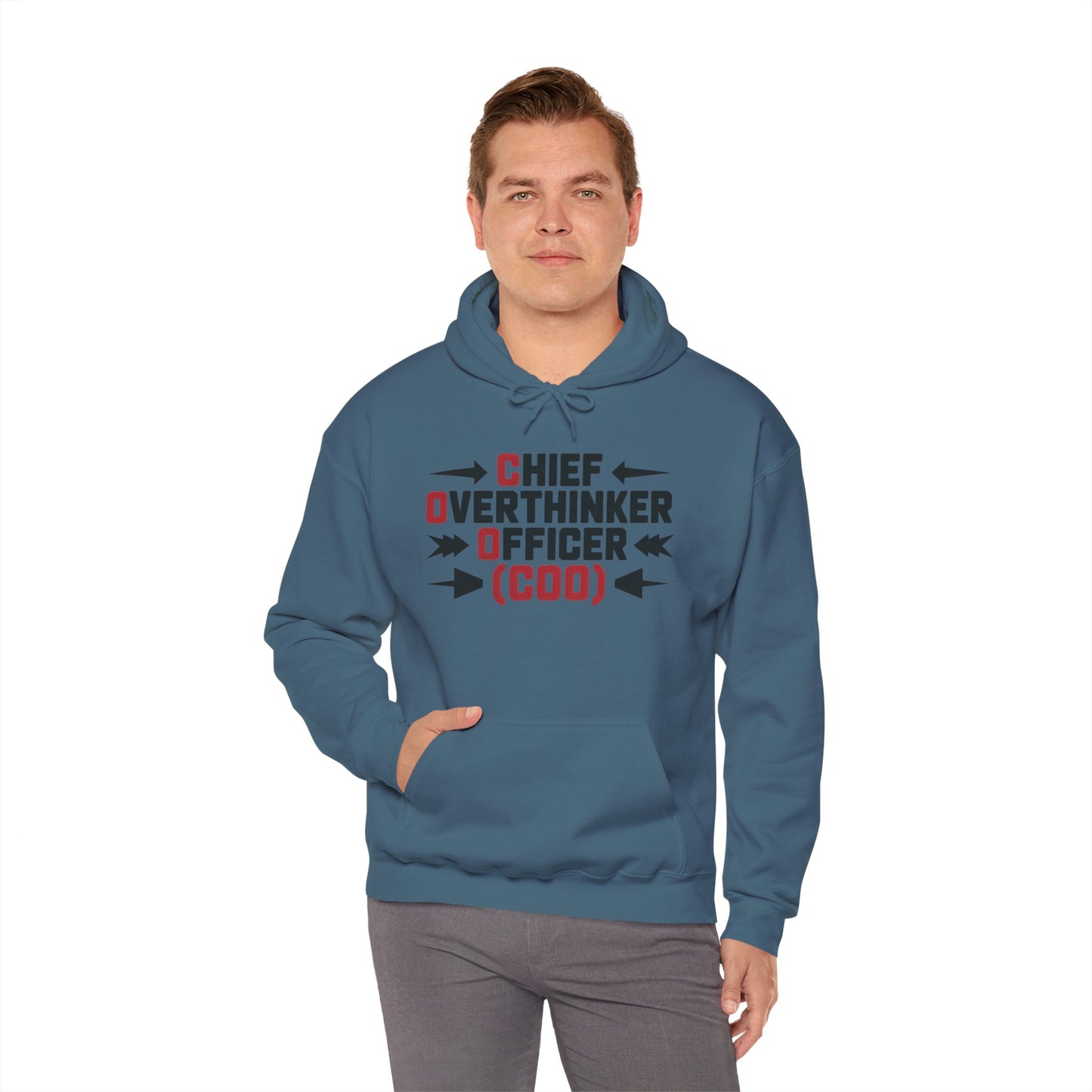 Chief Overthinker Officer Men's Hoodie, Funny COO Graphic Pullover, Sarcastic Office Humor Gift, Men's Heavy Blend™ Hooded Sweatshirt