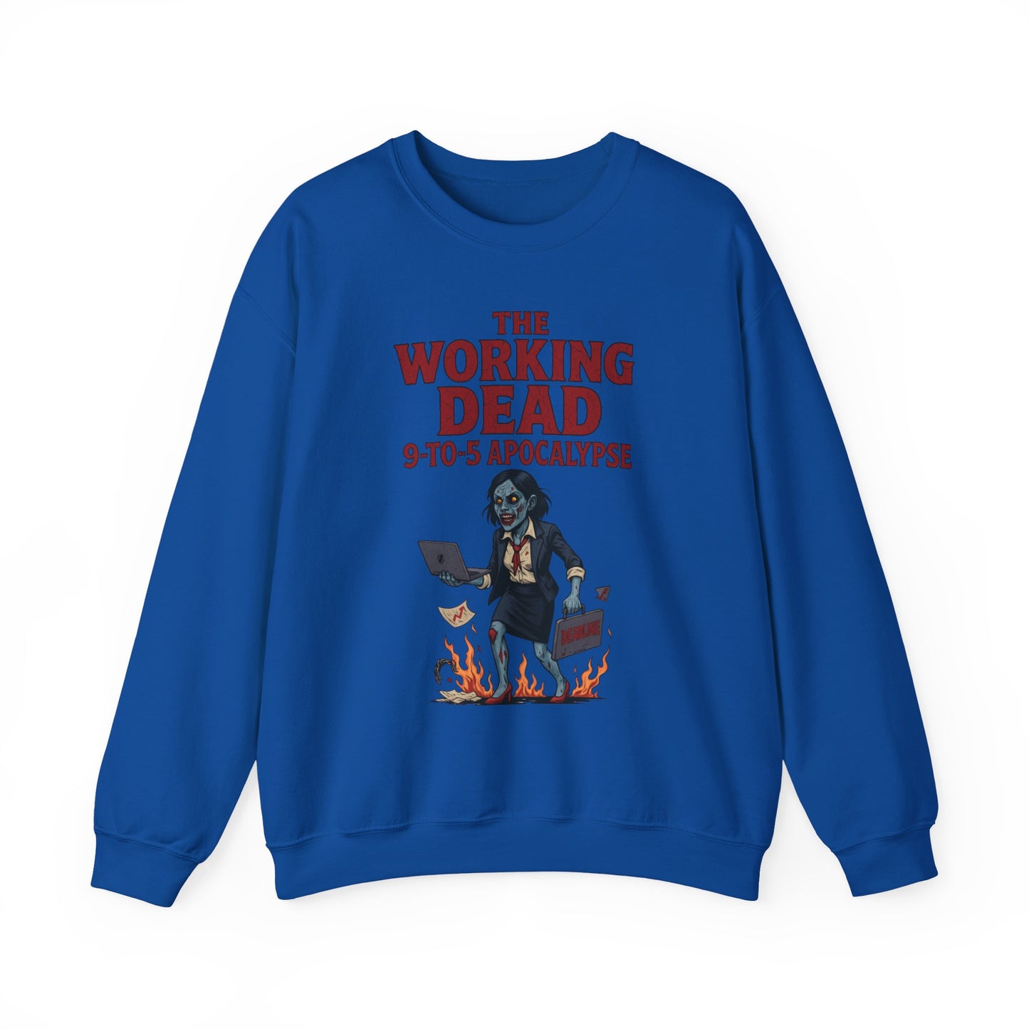 Women's The Working Dead 9-to-5 Apocalypse Sweatshirt, Funny Office Zombie Horror Pullover, Halloween Zombie Work Top