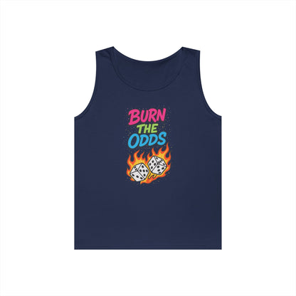 Burn the Odds Tank Top, Casual Summer Wear, Gaming Gift, Dice Design Tee, Gift for Gamers, Funny Tank, Perfect for Parties