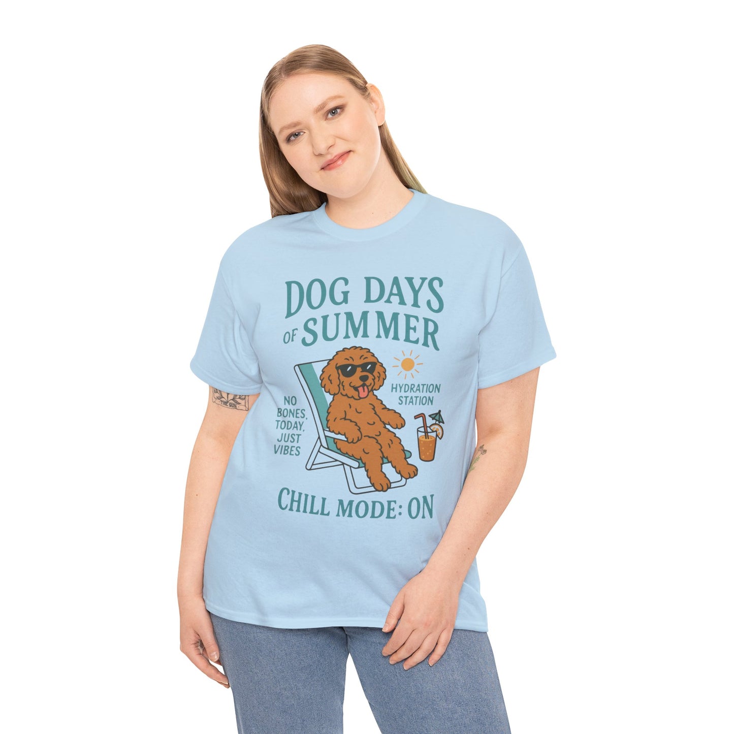 Dog Days of Summer Shirt, Funny Cute Dog Graphic Womens T-Shirt, Chill Mode ON Tee, Summer Puppy Vibes Gift, Dog Lover Gift