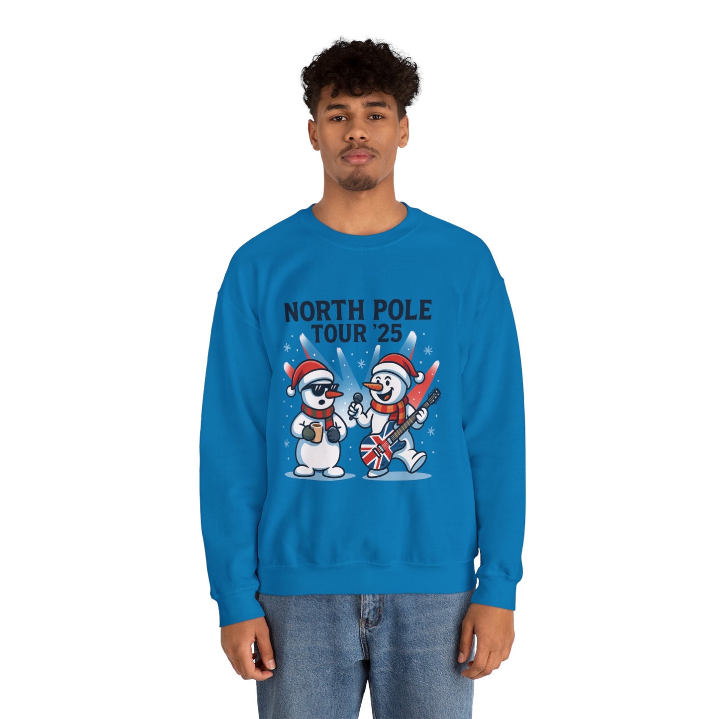 North Pole Tour 25 Men's Christmas Sweatshirt, Funny Rock Band Holiday Jumper