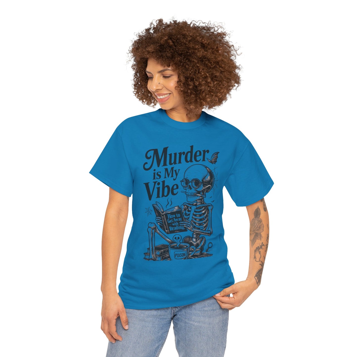 Womens Heavy Cotton Tee - "Murder is My Vibe" Graphic Shirt for Ghoulish Vibes, Halloween Fun, Spooky Season, Casual Wear, Gift for [...]