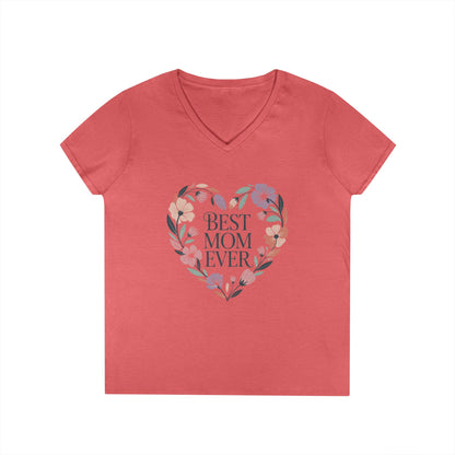 Best Mom Ever Floral V-Neck T-Shirt, Gift for Mom, Mother's Day Shirt, Floral Tee, Mothers Day Gift Shirt