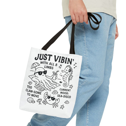 Fun Sea-Themed Tote Bag, Beach Accessories, Summer Vibes, Gift for Ocean Lovers, Reusable Shopping Bag, Cute Beach Tote