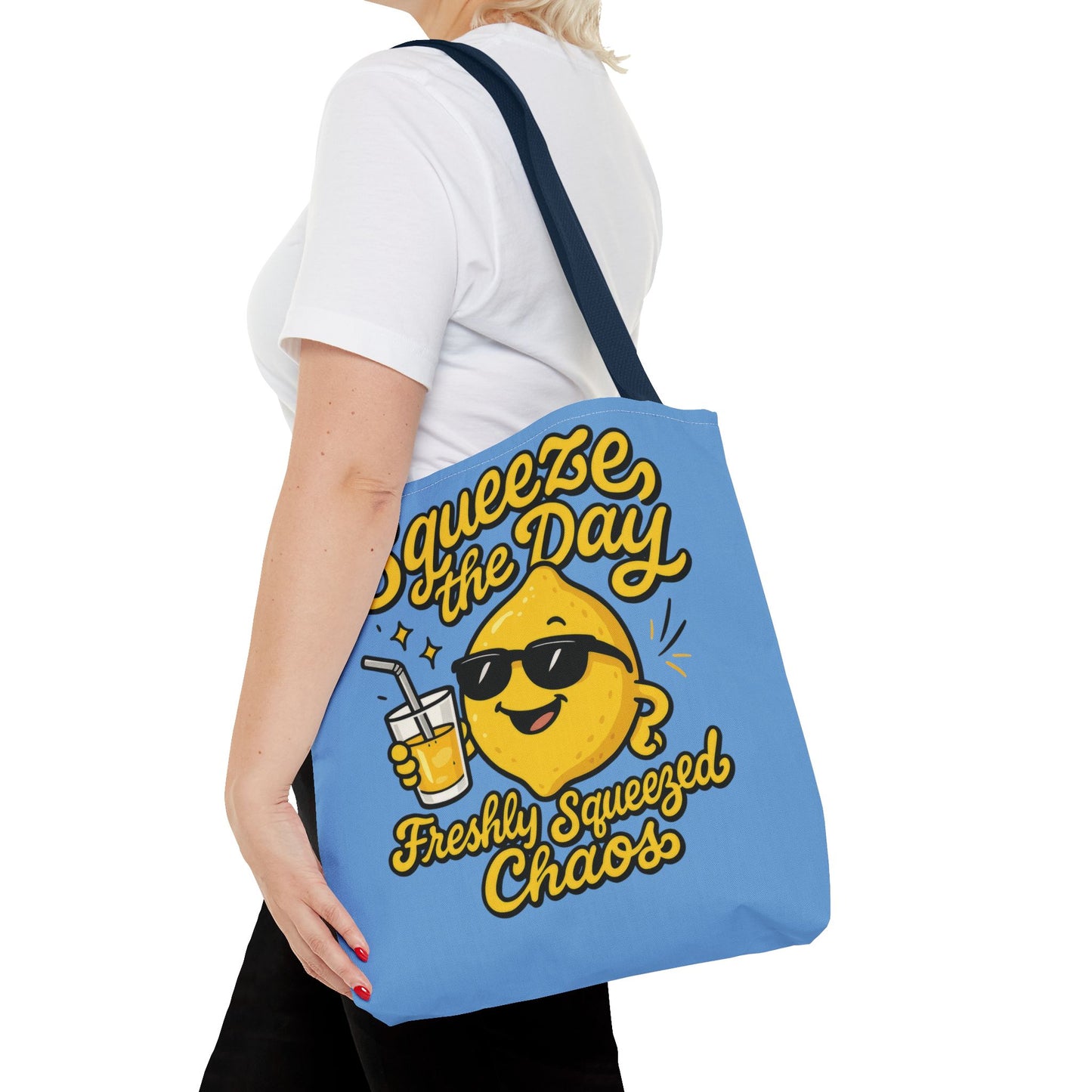 Lemon Themed Tote Bag, Squeeze the Day, Shopping Bag, Gift for Citrus Lovers, Eco-Friendly Carrier, Summer Accessory, Beach Weekender Bag