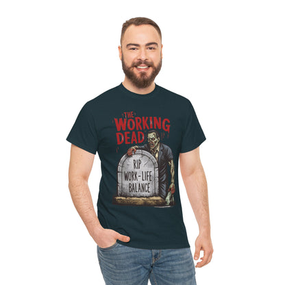 The Working Dead Shirt Men, Funny Work Life Balance Zombie Tee, RIP Work Shirt, Halloween Tee