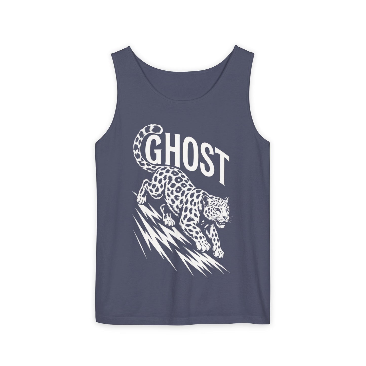 Ghost Leopard Mens Tank Top, Cool Graphic Shirt for Summer, Beach Days, Festivals, Gifts, Casual Wear